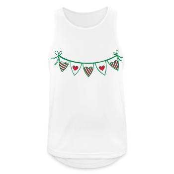 Herzgirlande Herzen - Männer Tank Top atmungsaktiv - Weiß - Vorne - Nick (188cm)