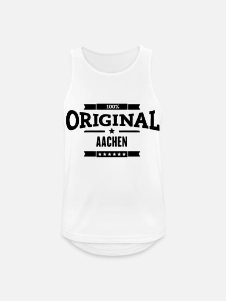 Original Aachen - Männer Tank Top atmungsaktiv - Weiß