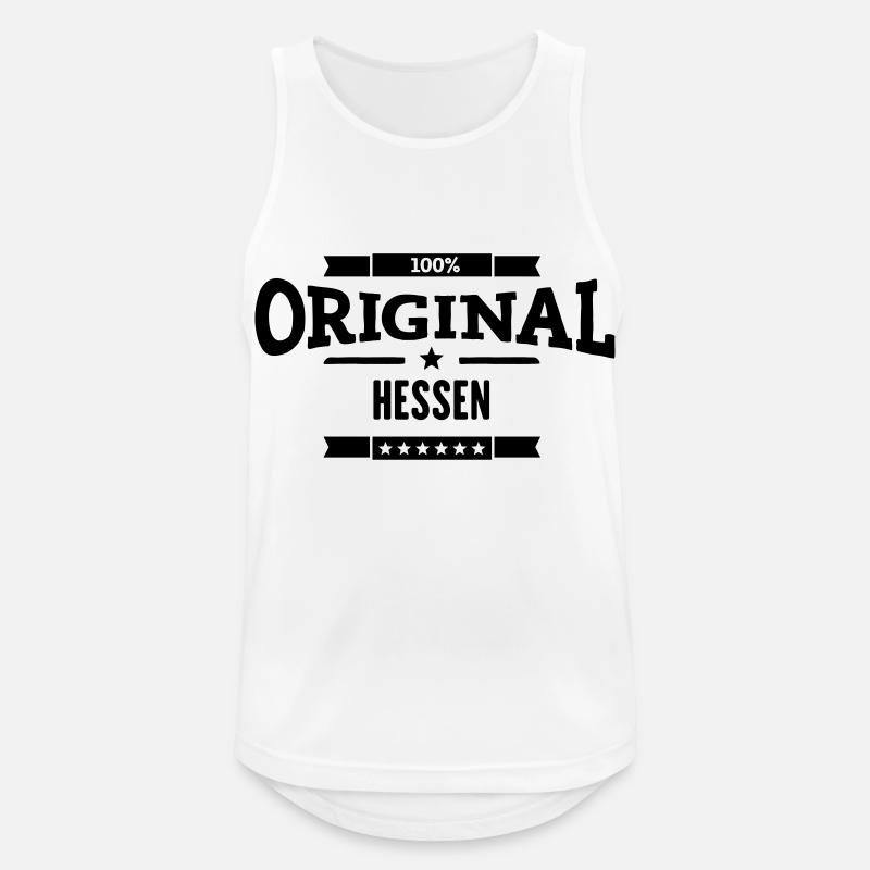 Original Hessen - Männer Tank Top atmungsaktiv - Weiß
