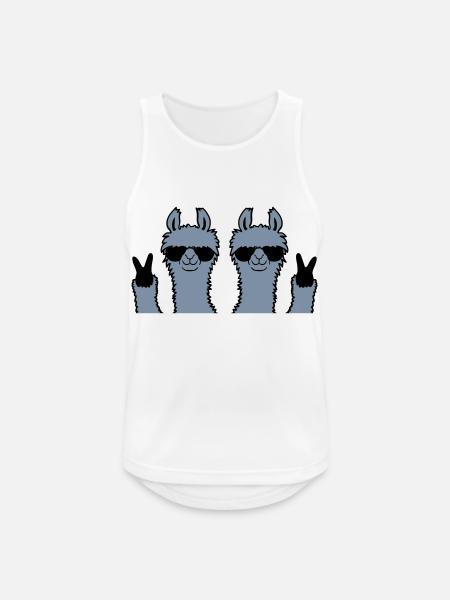 Team Llama Friends Peace - Men's Breathable Tank Top - white