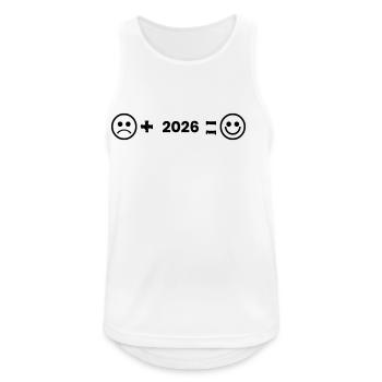 gluecklich_2026 - Männer Tank Top atmungsaktiv - Weiß - Vorne - Nick (188cm)
