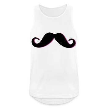 Funky Mustache - Men's Breathable Tank Top - white - Front - Nick (188cm)