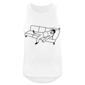 Couch Schlafender Mann - Männer Tank Top atmungsaktiv - Weiß - Vorne - Nick (188cm)