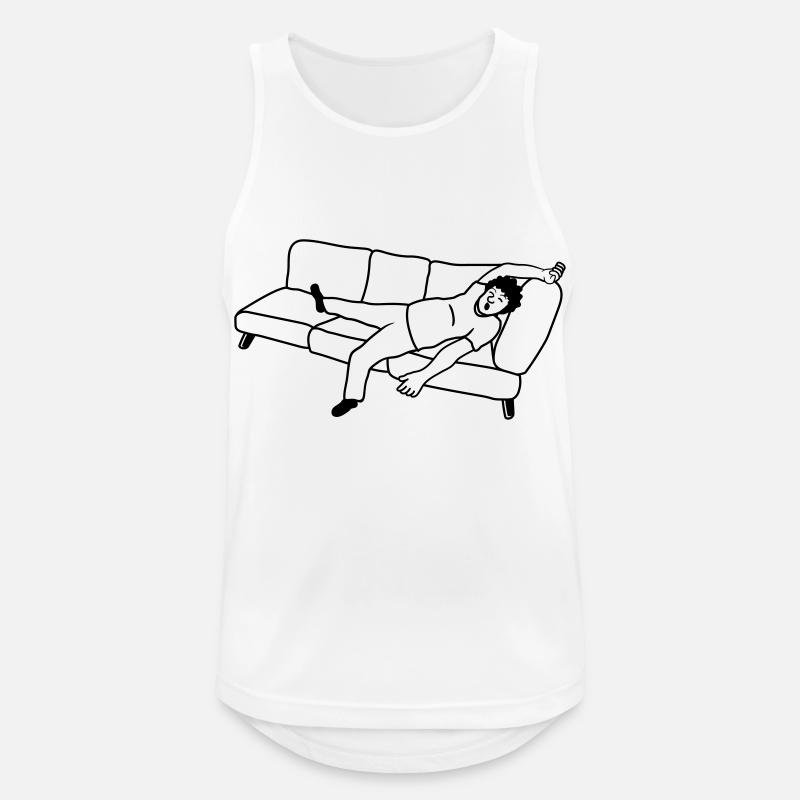 Couch Schlafender Mann - Männer Tank Top atmungsaktiv - Weiß