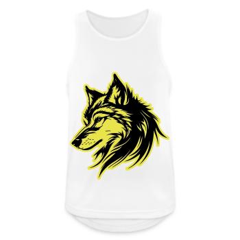 Wolf Silhouette - Männer Tank Top atmungsaktiv - Weiß - Vorne - Nick (188cm)