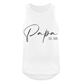 Papa Est 2025 - Männer Tank Top atmungsaktiv - Weiß - Vorne - Nick (188cm)