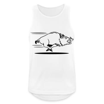 wildschwein rennen - Männer Tank Top atmungsaktiv - Weiß - Vorne - Nick (188cm)