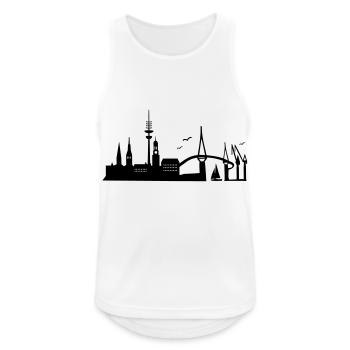 Hambourg horizon - Débardeur respirant Homme - blanc - Devant - Nick (188cm)