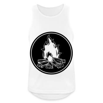 feu de camp flamme symbole feu - Débardeur respirant Homme - blanc - Devant - Nick (188cm)