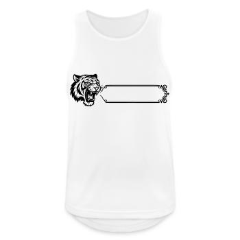 Tigre - Nom prénom - Débardeur respirant Homme - blanc - Devant - Nick (188cm)