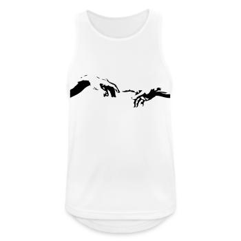 Hände - Männer Tank Top atmungsaktiv - Weiß - Vorne - Nick (188cm)