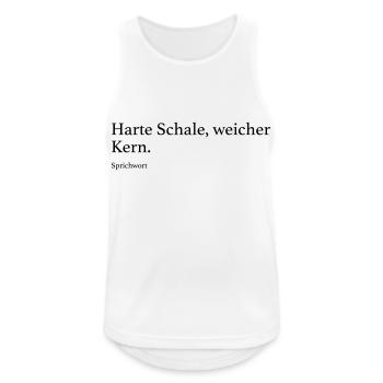 Harte Schale, weicher Kern. - Männer Tank Top atmungsaktiv - Weiß - Vorne - Nick (188cm)