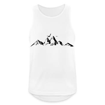 MONTAGNES Paysage Silhouette Panorama - Débardeur respirant Homme - blanc - Devant - Nick (188cm)
