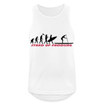 SUP Evolution - Stand Up Paddling - Männer Tank Top atmungsaktiv - Weiß - Vorne - Nick (188cm)