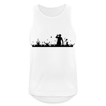 Musik - Menschen Band - Männer Tank Top atmungsaktiv - Weiß - Vorne - Nick (188cm)