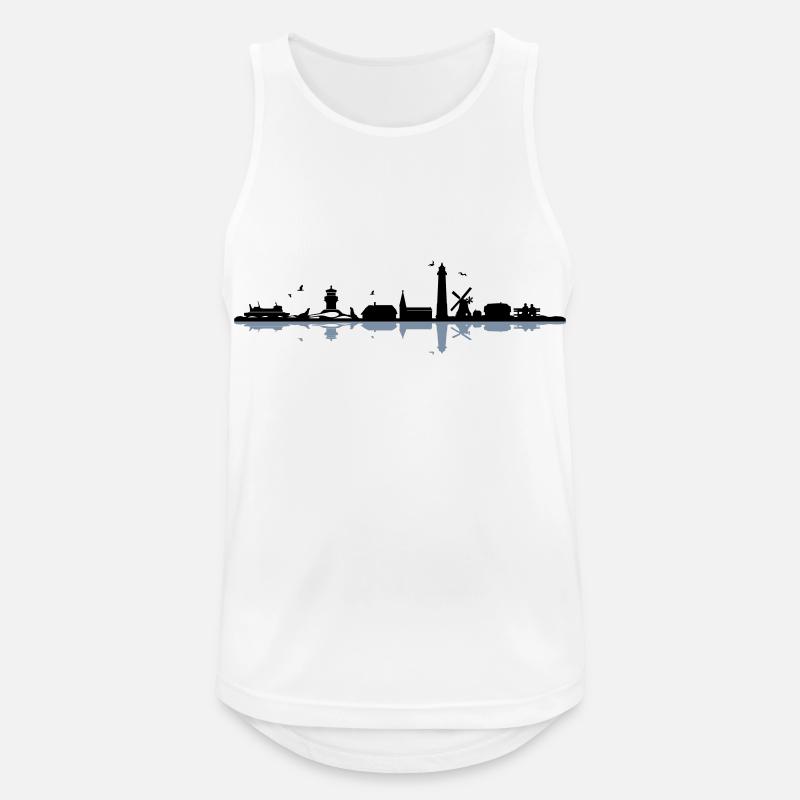 Skyline - Küste Amrum - Männer Tank Top atmungsaktiv - Weiß