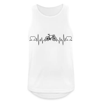 HERZSCHLAG Fahrrad - Männer Tank Top atmungsaktiv - Weiß - Vorne - Nick (188cm)