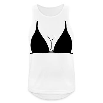 Brüste, Oberteil, Oberweite, Dekolleté, Brust, - Männer Tank Top atmungsaktiv - Weiß - Vorne - Nick (188cm)