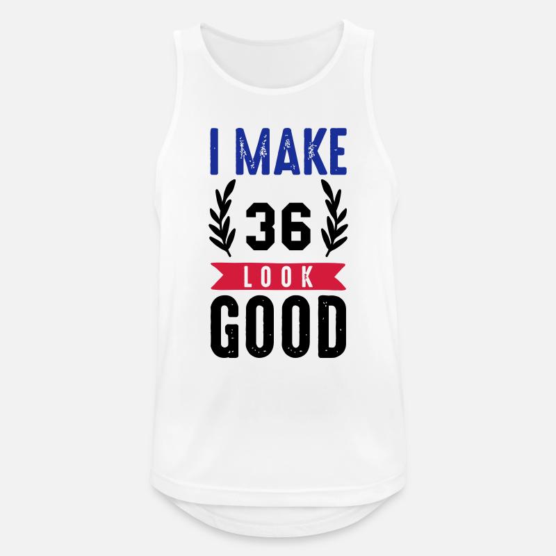 look good 36 - Männer Tank Top atmungsaktiv - Weiß