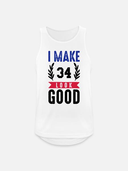 look good 34 - Men's Breathable Tank Top - white