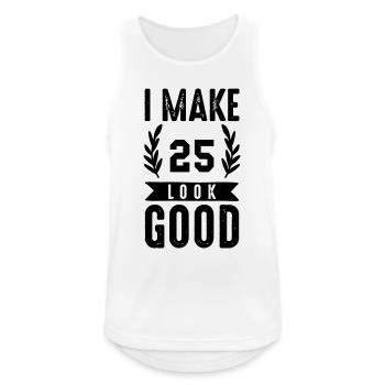 look good 25 - Männer Tank Top atmungsaktiv - Weiß - Vorne - Nick (188cm)