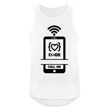 Codist Call me phone code heart - Men's Breathable Tank Top - white - Front - Nick (188cm)