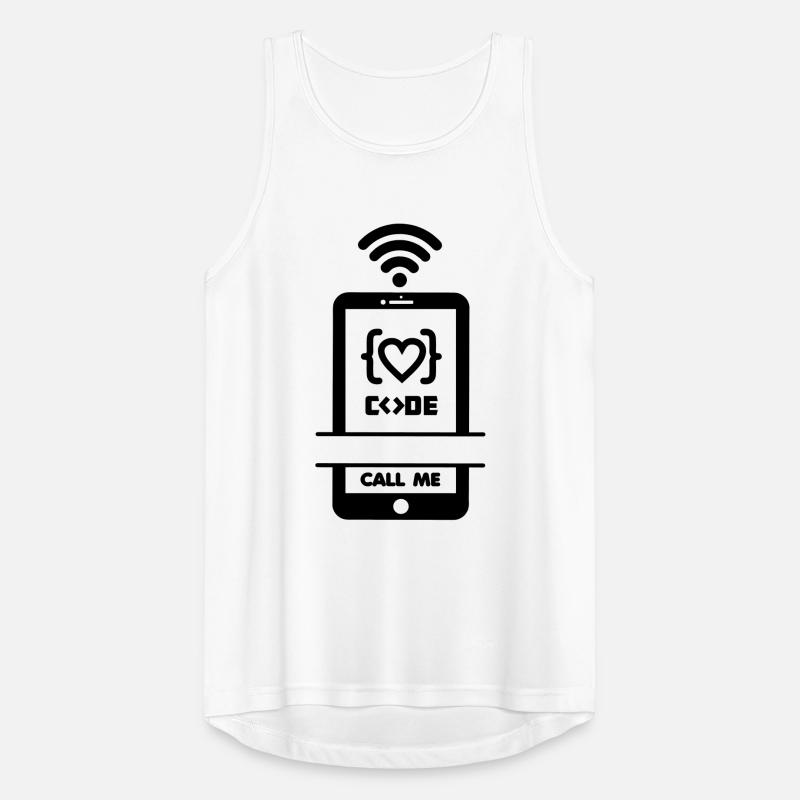 Codist Call me phone code heart Men's Breathable Tank Top