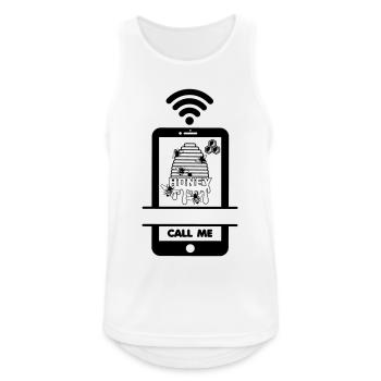 Appelez-moi téléphone apiculteur délicieux miel - Débardeur respirant Homme - blanc - Devant - Nick (188cm)