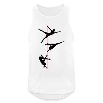 Pole Dance, Poledance - Männer Tank Top atmungsaktiv - Weiß - Vorne - Nick (188cm)