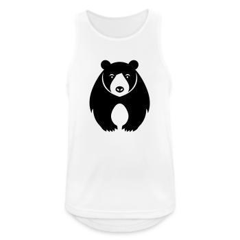 Bär - Männer Tank Top atmungsaktiv - Weiß - Vorne - Nick (188cm)