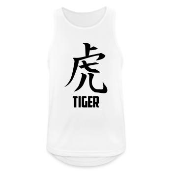 Tiger Kanji Character - Männer Tank Top atmungsaktiv - Weiß - Vorne - Nick (188cm)