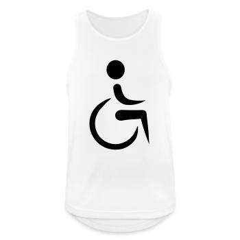 Rollstuhl - Männer Tank Top atmungsaktiv - Weiß - Vorne - Nick (188cm)