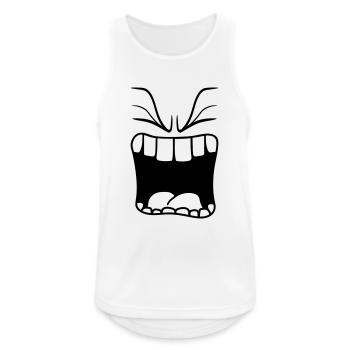 wuetend bruwen aigre bouche crier grande bouche - Débardeur respirant Homme - blanc - Devant - Nick (188cm)