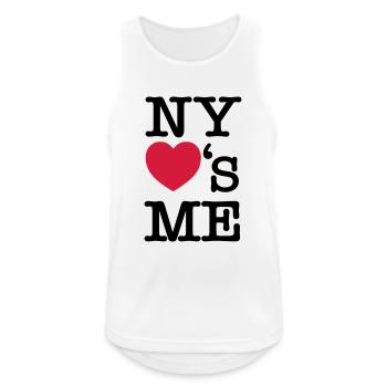 NY (New York) Loves Me - Débardeur respirant Homme - blanc - Devant - Nick (188cm)