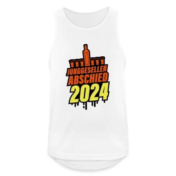Junggesellen Abschied 2024 - Männer Tank Top atmungsaktiv - Weiß - Vorne - Nick (188cm)