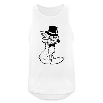 Fuchs Rotfuchs Sir Mr. Zylinder Hut Monokel Brille - Männer Tank Top atmungsaktiv - Weiß - Vorne - Nick (188cm)