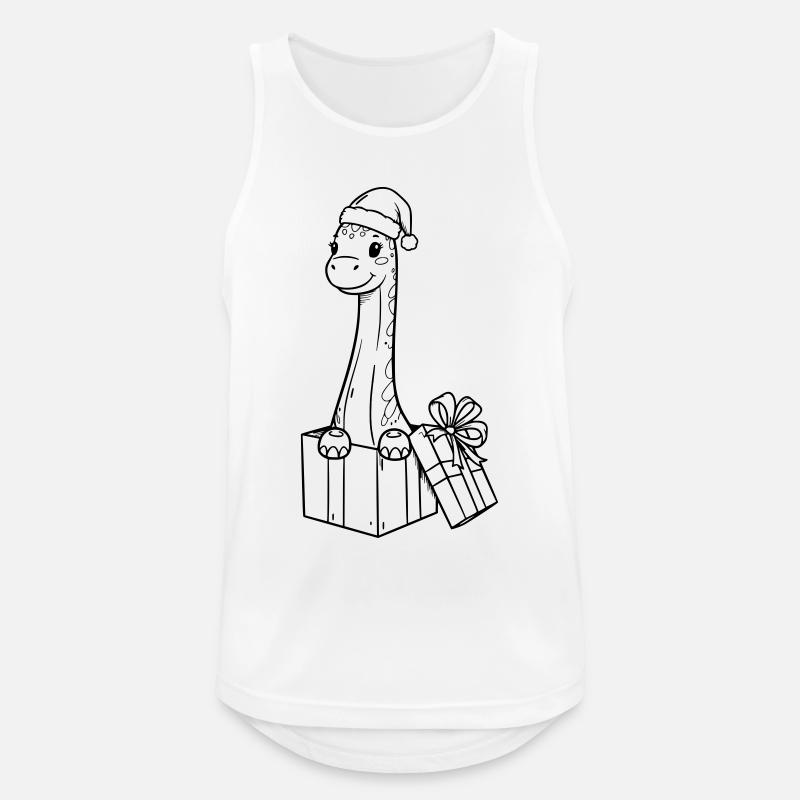 Weihnachts-Giraffe mit Geschenken Illustration - Männer Tank Top atmungsaktiv - Weiß
