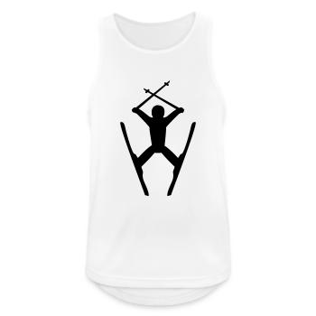 ski sprung - Männer Tank Top atmungsaktiv - Weiß - Vorne - Nick (188cm)