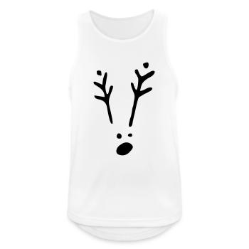 Rudolf 1c Xmas - Männer Tank Top atmungsaktiv - Weiß - Vorne - Nick (188cm)