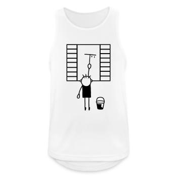 Fensterputzer - Männer Tank Top atmungsaktiv - Weiß - Vorne - Nick (188cm)