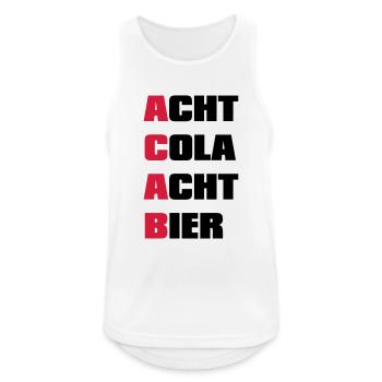 ACAB A.C.A.B - Männer Tank Top atmungsaktiv - Weiß - Vorne - Nick (188cm)