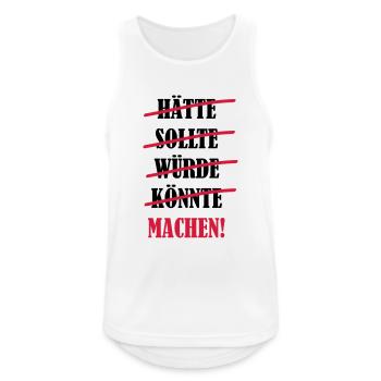 machen_01 - Männer Tank Top atmungsaktiv - Weiß - Vorne - Nick (188cm)