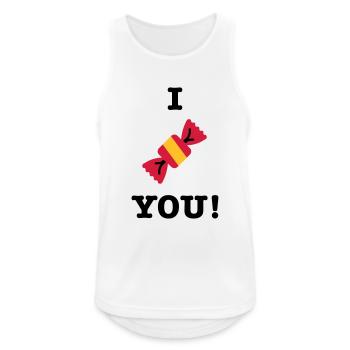 I love you candy candy saying - Men's Breathable Tank Top - white - Front - Nick (188cm)