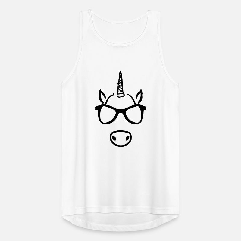 Einhorn mit Brille Geschenkidee Männer Tank Top atmungsaktiv