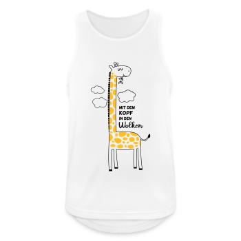 Giraffe mit dem Kopf in den Wolken - Männer Tank Top atmungsaktiv - Weiß - Vorne - Nick (188cm)