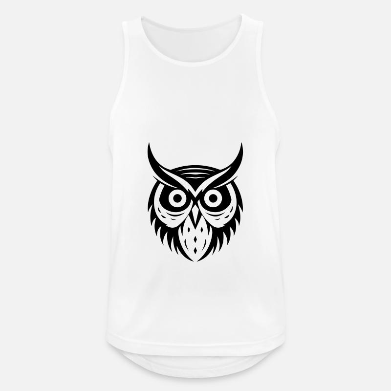 Eule Tier - Männer Tank Top atmungsaktiv - Weiß