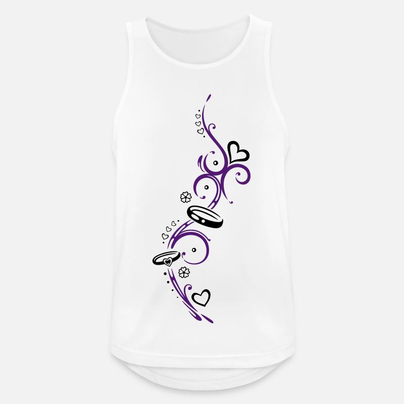 Eheringe, Hochzeit, Ehe, zwei Ringe - Männer Tank Top atmungsaktiv - Weiß