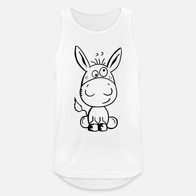 Eselchen Comic Tier - Tiere - Esel - Männer Tank Top atmungsaktiv - Weiß