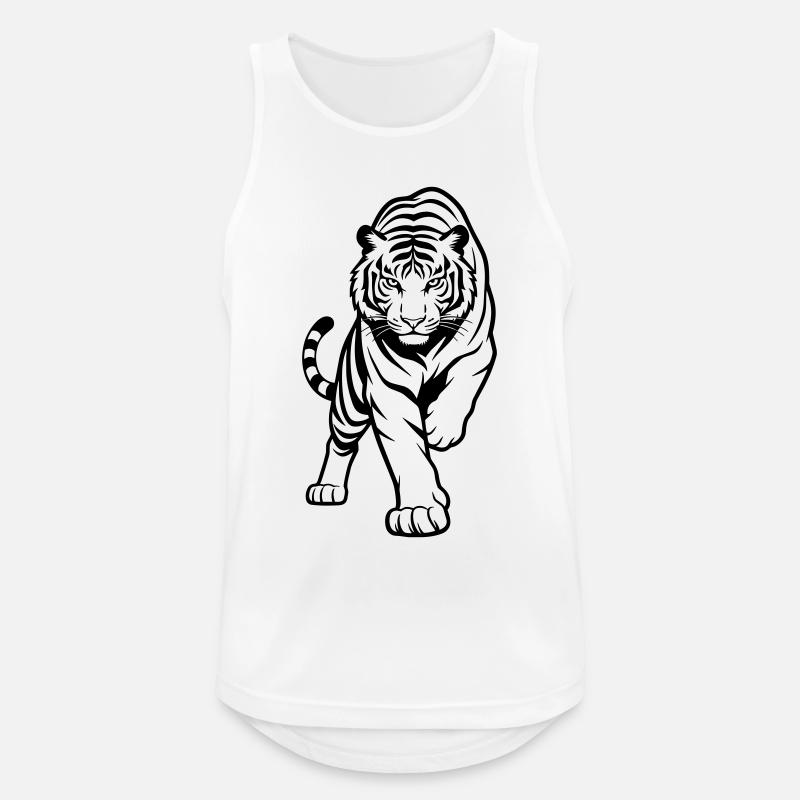 tigre - Canotta da uomo traspirante - bianco