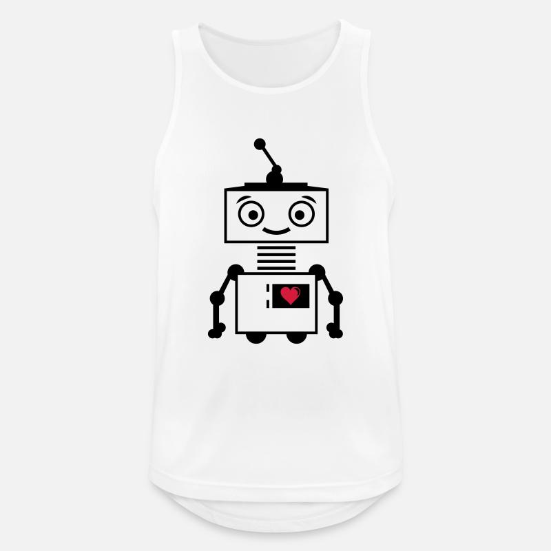 roboter_herz_2 - Männer Tank Top atmungsaktiv - Weiß